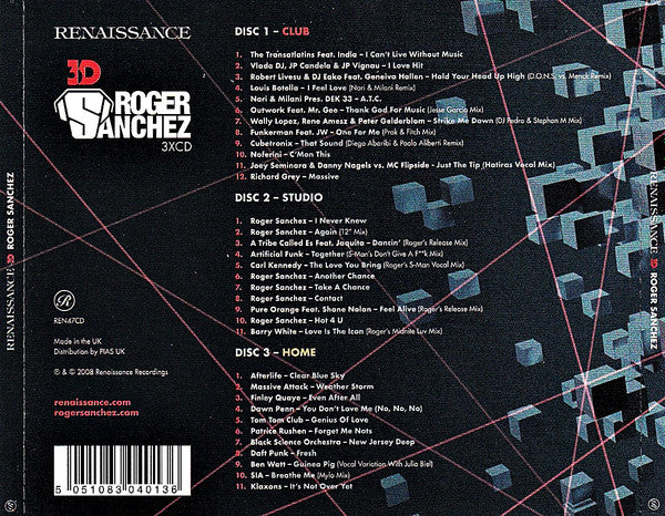 Roger Sanchez : Renaissance 3D (3xCD, Mixed)