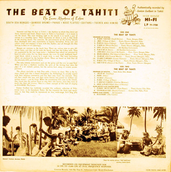 Various : The Beat Of Tahiti: The Exotic Rhythms Of Tahiti (LP, Album)