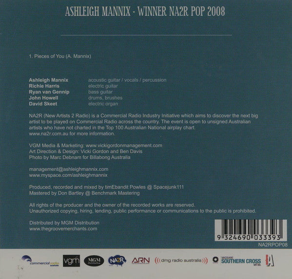 Ashleigh Mannix : Pieces of You (CD, Single)