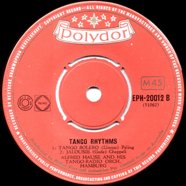Alfred Hause with the Radio-Tango-Orchester Hamburg : Tango Rhythms (7", EP)