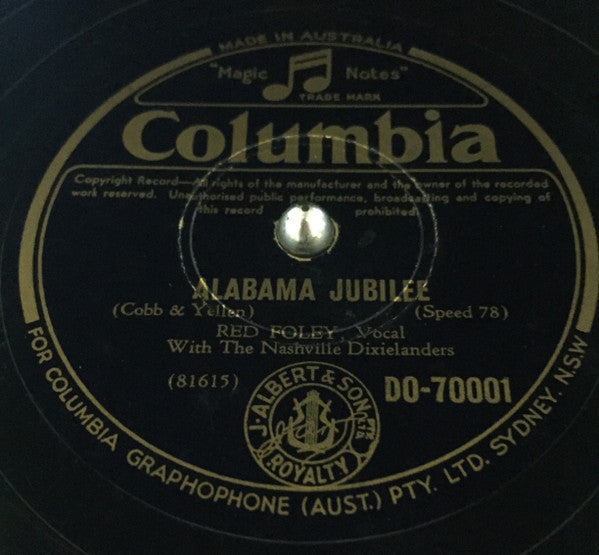 Red Foley With The Nashville Dixielanders : Alabama Jubilee / Don't Let The Stars Get In Your Eyes (Shellac, 10")