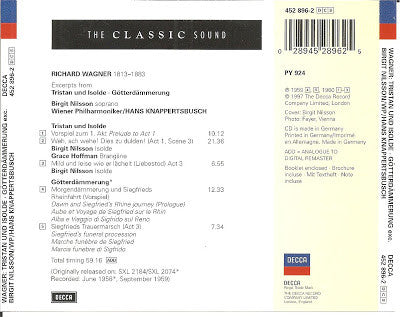Richard Wagner - Hans Knappertsbusch, Birgit Nilsson, Wiener Philharmoniker : Tristan Und Isolde, Götterdammerung: Excerpts (CD, Comp, RE, RM)