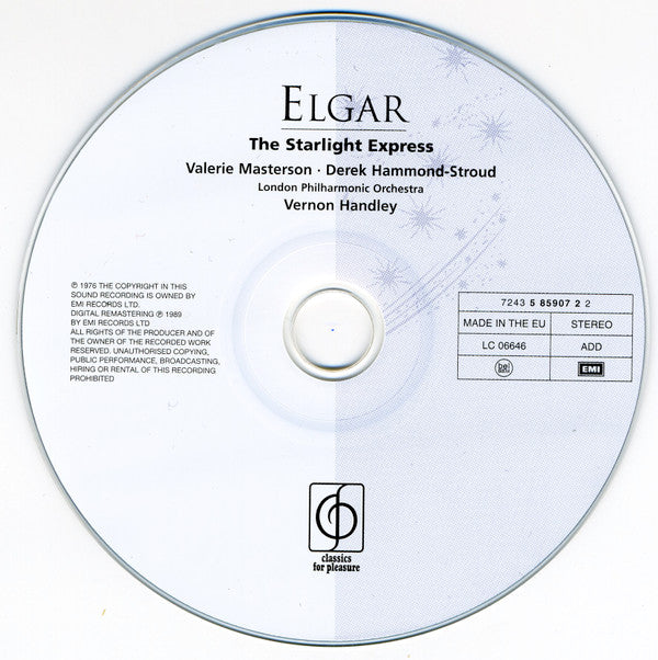 Sir Edward Elgar, Valérie Masterson, Derek Hammond-Stroud, London Philharmonic Orchestra, Vernon Handley : The Starlight Express (Incidental Music, Op. 78) (CD)
