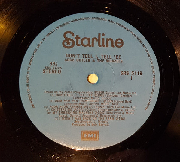 Adge Cutler & The Wurzels : Don't Tell I, Tell 'Ee (LP, Album)