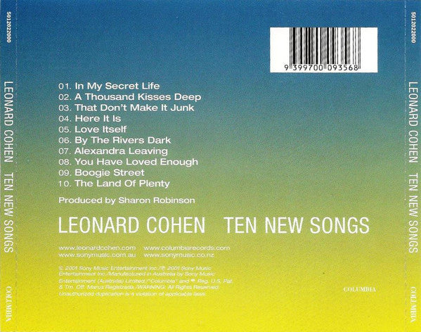 Leonard Cohen : Ten New Songs (CD, Album)