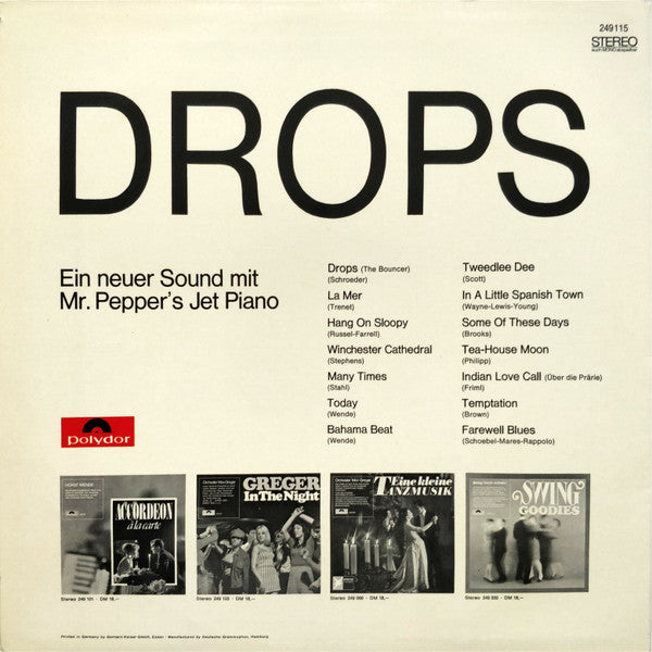 Mr. Pepper's Jet Piano : Drops (LP)