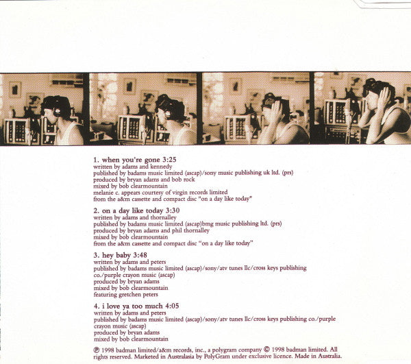 Bryan Adams Featuring Melanie C.* : When You're Gone (CD, Single)
