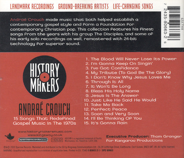 Andraé Crouch : History Makers (15 Songs That Redefined Gospel Music In The 1970s) (HDCD, Comp, RM)