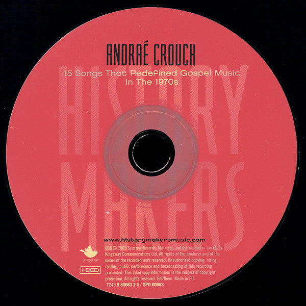 Andraé Crouch : History Makers (15 Songs That Redefined Gospel Music In The 1970s) (HDCD, Comp, RM)