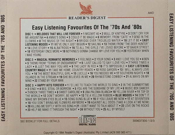 Various : Easy Listening Favourites Of the 70's And 80's (5xCD, Comp)