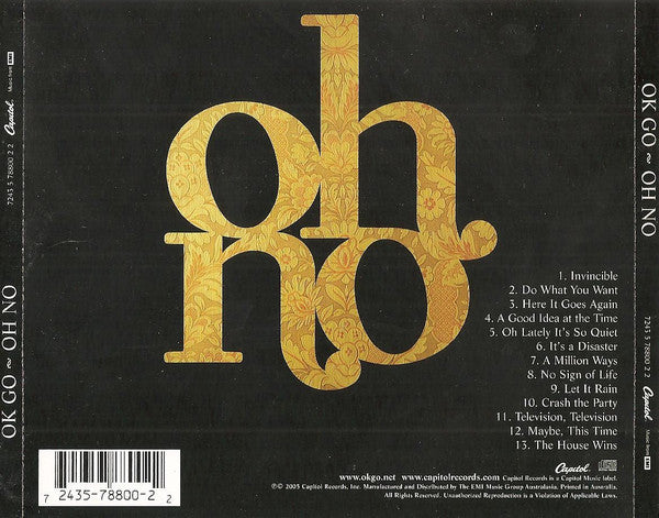 OK Go : Oh No (CD, Album)