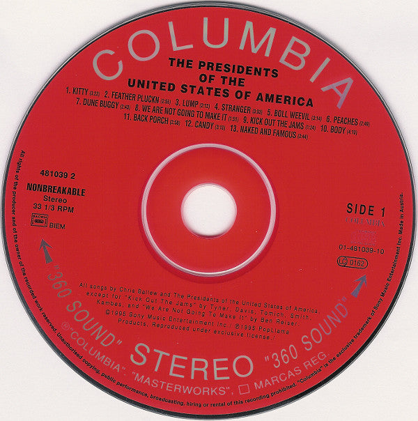 The Presidents Of The United States Of America : The Presidents Of The United States Of America (CD, Album)