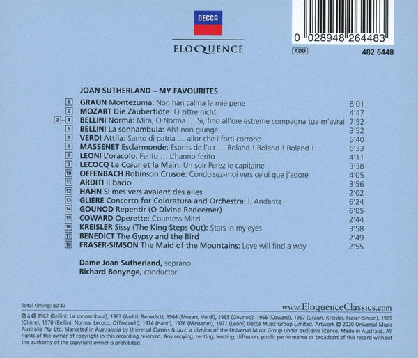 Joan Sutherland : My Favourites (CD, Comp)