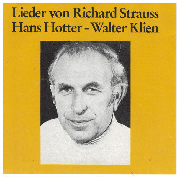 Hans Hotter, Walter Klien :  Lieder Von Richard Strauss  (CD, RE, RM)