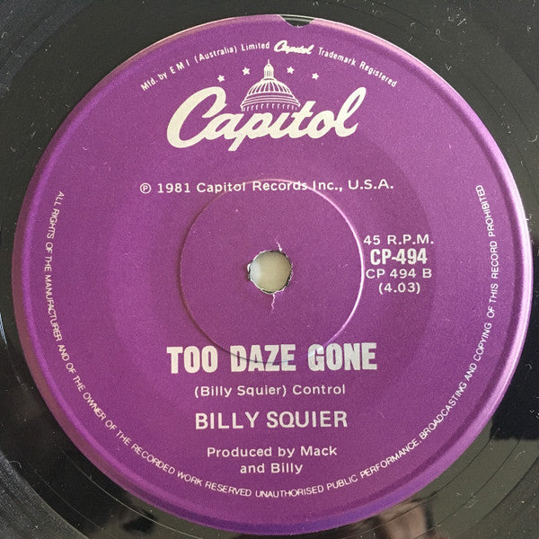 Billy Squier : The Stroke (7")