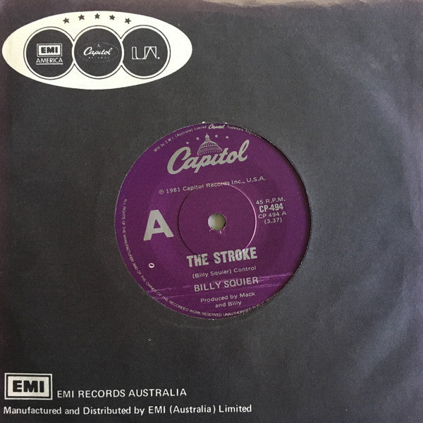 Billy Squier : The Stroke (7")