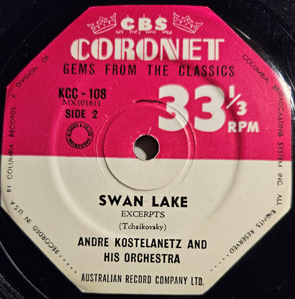 André Kostelanetz And His Orchestra : Swan Lake Excerpts Tchaikovsky (7", EP)