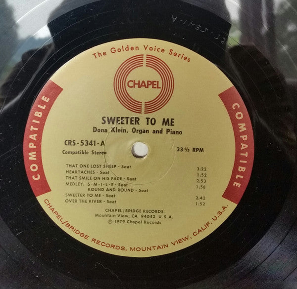 Dona Klein : Sweeter To Me (LP, Album)