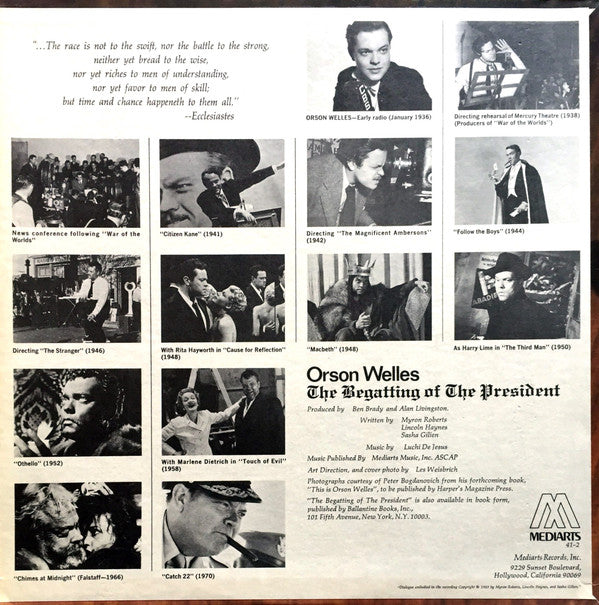 Orson Welles : The Begatting Of The President (LP, Album, Ter)