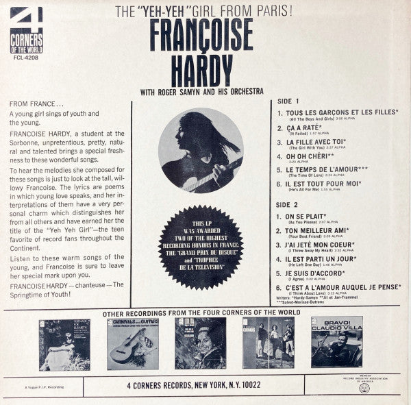 Françoise Hardy : The "Yeh-Yeh" Girl From Paris! (LP, Mono, All)