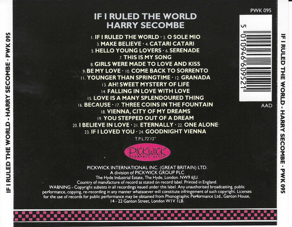 Harry Secombe : If I Ruled The World (CD, Album)