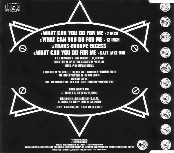 Utah Saints : What Can You Do For Me (CD, Single, Sli)