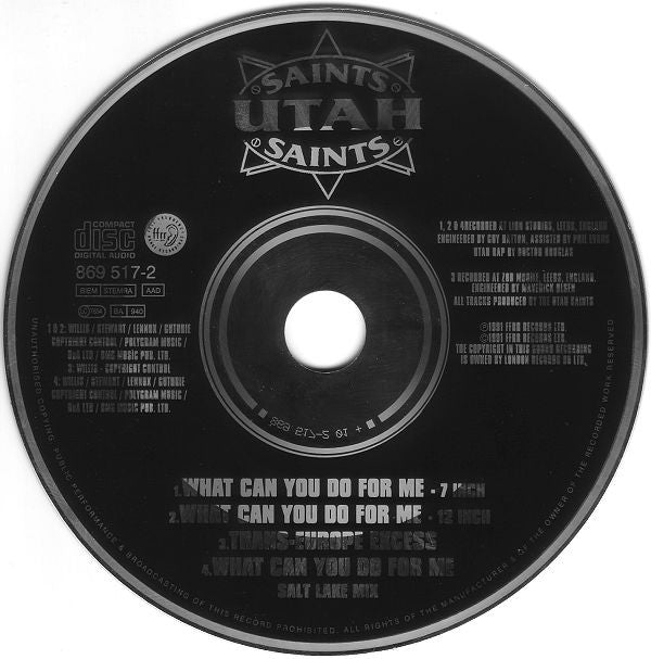 Utah Saints : What Can You Do For Me (CD, Single, Sli)