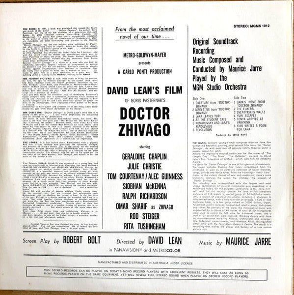 Maurice Jarre : Doctor Zhivago Original Soundtrack Album (LP, RP)
