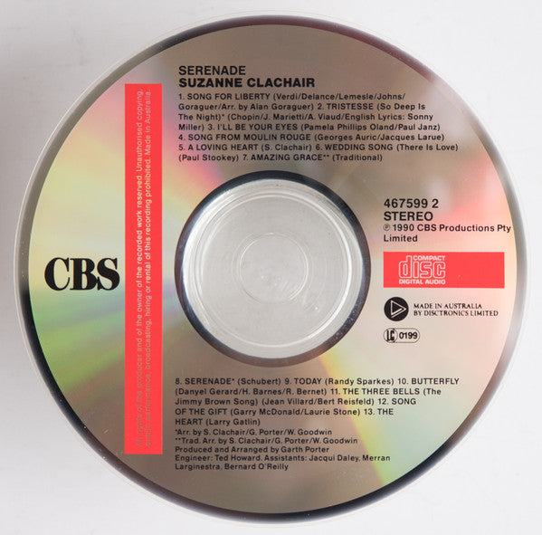 Suzanne Clachair : Serenade (CD, Album)