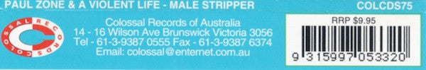 Paul Zone & A Violent Life : Male Stripper '96 (CD, Maxi)
