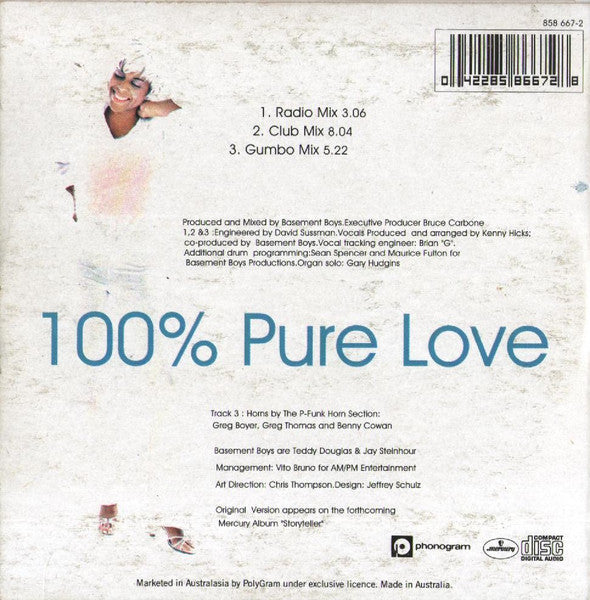 Crystal Waters : 100% Pure Love (CD, Maxi, Car)