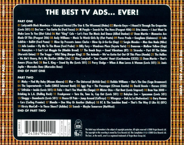 Various : The Best TV Ads... Ever! (2xCD, Comp, Die)