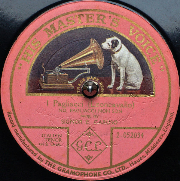 Signor E. Caruso* : Pagliacci - No, Pagliacci Non Son (Shellac, 12", S/Sided)