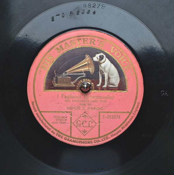 Signor E. Caruso* : Pagliacci - No, Pagliacci Non Son (Shellac, 12", S/Sided)