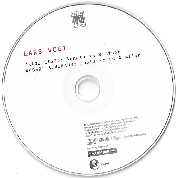 Lars Vogt, Franz Liszt, Robert Schumann : Franz Liszt: Sonata In B Minor / Robert Schumann: Fantasie In C Major (CD, Album)