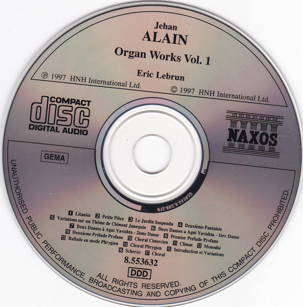 Alain* - Eric Lebrun : Organ Works Vol. 1 (CD, Album)