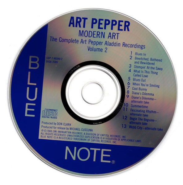 Art Pepper Quartet : Modern Art (CD, Album, RE)