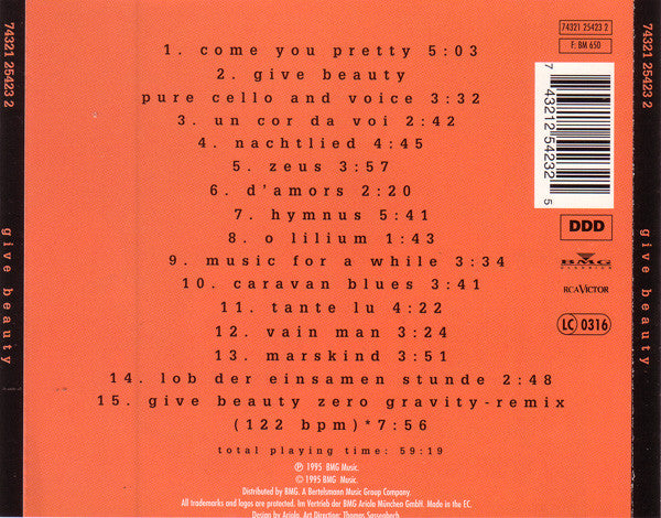 Huschke & Orlando : Give Beauty (CD, Album)