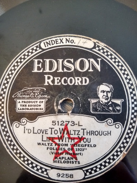 Kaplan's Melodists : So This Is Love / I'd Love To Waltz Through Life With You (Edison Disc)