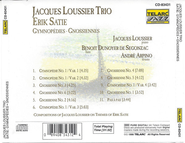 Jacques Loussier Trio : Satie: Gymnopédies - Gnossiennes (CD, Album)