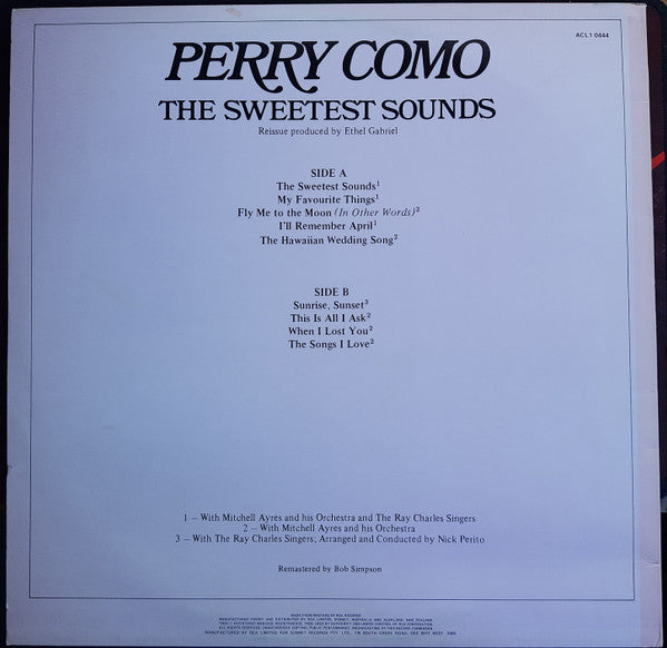 Perry Como : The Sweetest Sounds (LP, Album, RE, RM)