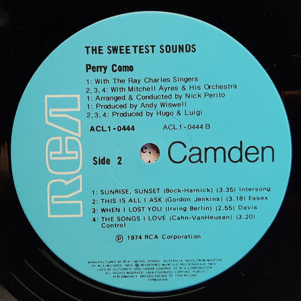 Perry Como : The Sweetest Sounds (LP, Album, RE, RM)