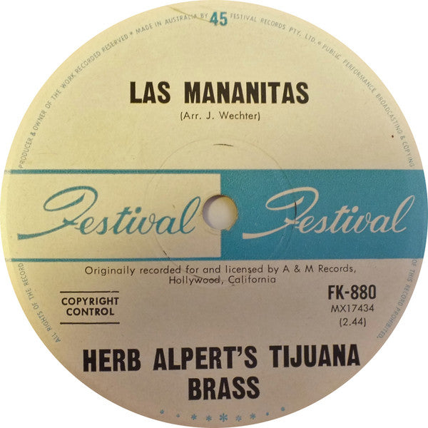Herb Alpert's Tijuana Brass* : Whipped Cream (7", Single)
