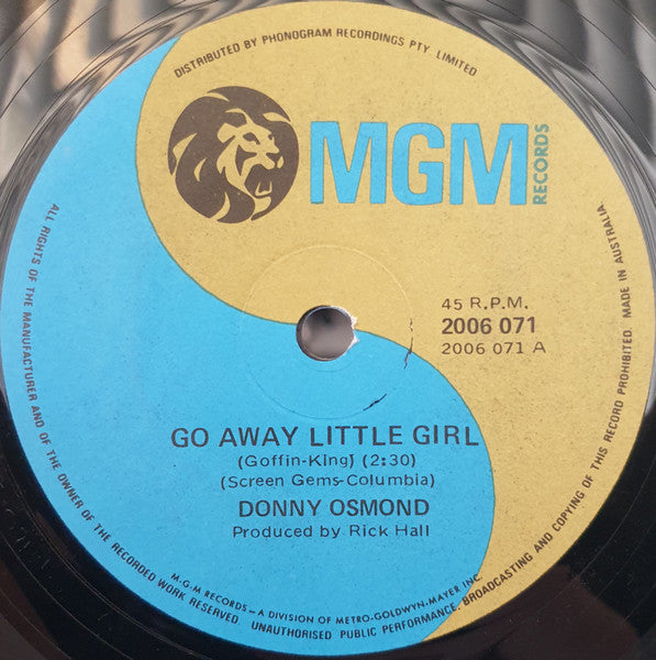 Donny Osmond : Go Away Little Girl (7", Single)