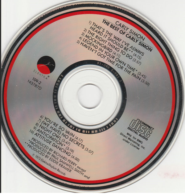 Carly Simon : The Best Of Carly Simon (CD, Comp, Club)