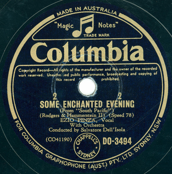 Mary Martin, William Tabbert, Ezio Pinza : Honey Bun / Carefully Taught / Some Enchanted Evening (Shellac, 10")