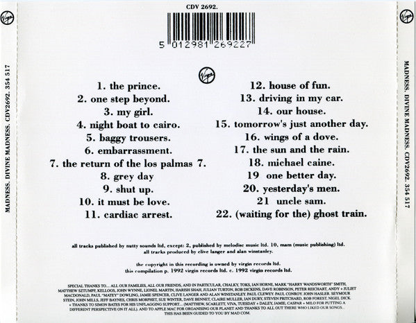 Madness : Divine Madness (CD, Comp)