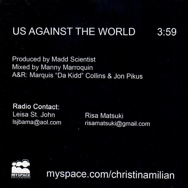 Christina Milian : Us Against The World (CDr, Single, Promo)