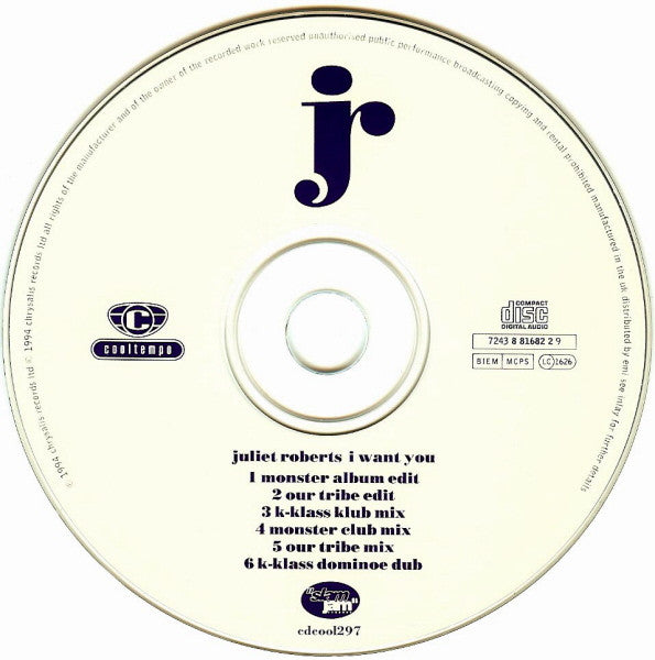 Juliet Roberts : I Want You (CD, Single)