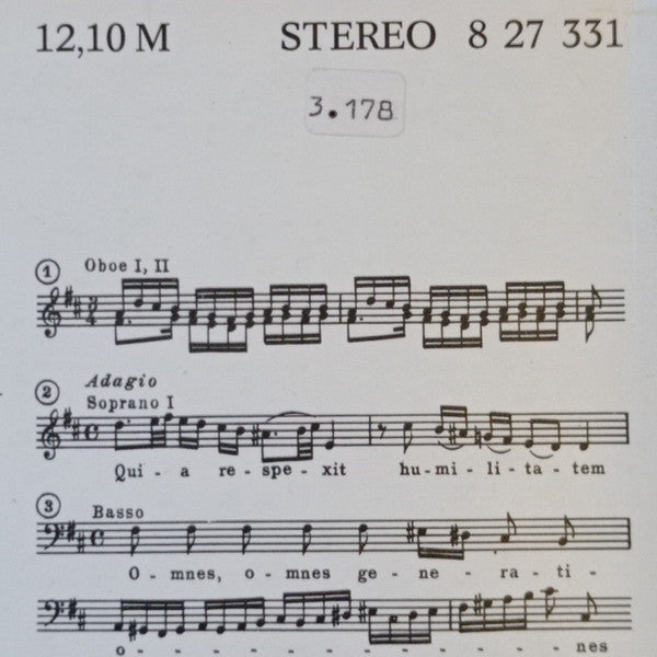 Johann Sebastian Bach, Mitsuko Shirai, Doris Soffel, Peter Schreier, Hermann Christian Polster, Thomanerchor, Neues Bachisches Collegium Musicum Leipzig, Hans-Joachim Rotzsch : Magnificat D-dur BWV 243 / Kantate »Meine Seel Erhebt Den Herren« BWV 10 (LP, Blu)